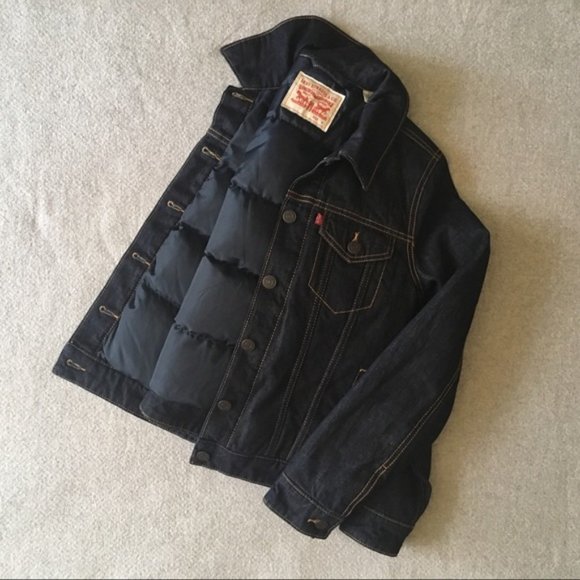 Levi’s IndigoDenim Trucker feather/down jacket S:S - Picture 4 of 6